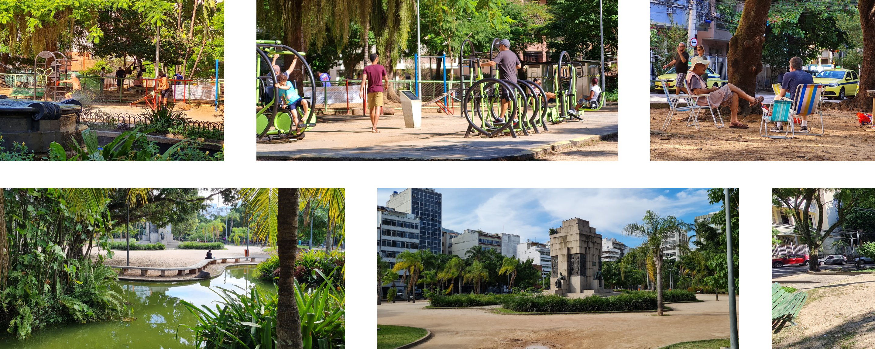 Grid de fotos de praças do Rio de Janeiro